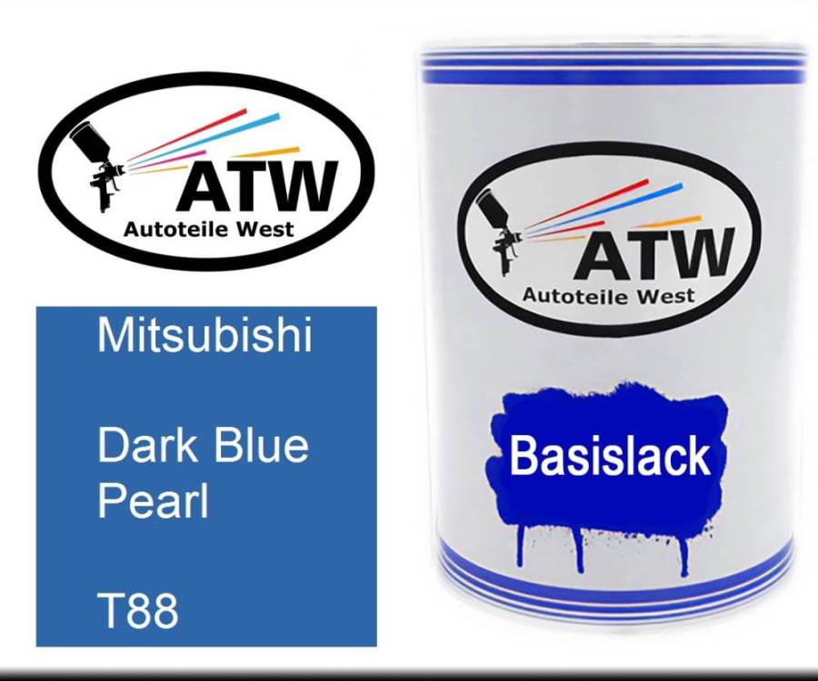 Mitsubishi, Dark Blue Pearl, T88: 500ml Lackdose, von ATW Autoteile West.